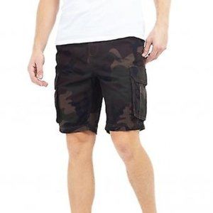Brave Soul Camouflage Cargo Style Short, Men's Size M - Green/Brown